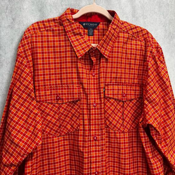 ROCAWEAR Mens Button-Down Checker Shirt Size 3XL - Picture 3 of 10